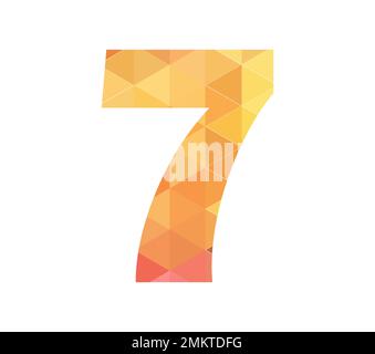A` vector illustration of numerical number seven or 7 in multiple colors vector Stock Vector